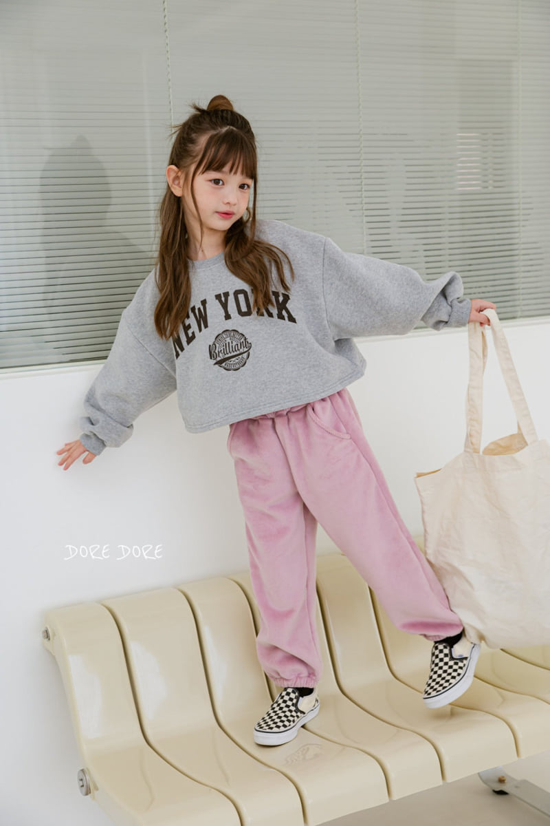 Dore Dore - Korean Children Fashion - #prettylittlegirls - New York Brushed Crop Sweatshirt - 2