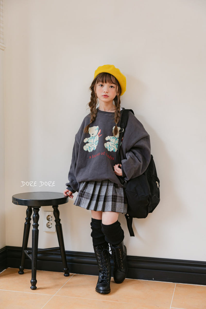 Dore Dore - Korean Children Fashion - #todddlerfashion - Check Pleated Skirt Pants - 2