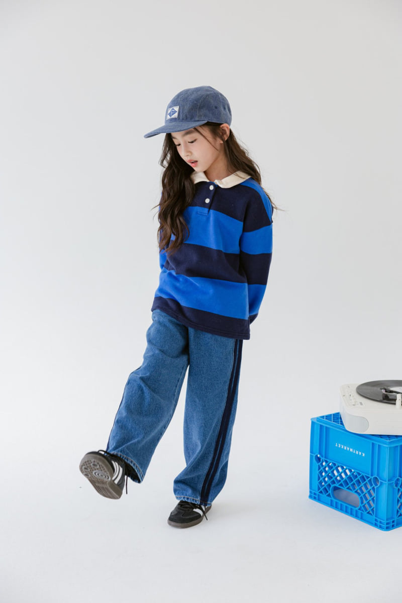 Dore Dore - Korean Children Fashion - #toddlerclothing - Stripe Brushed Sweatshirt - 7