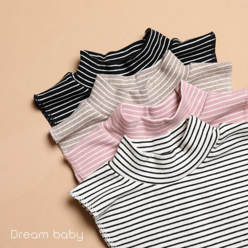 Dream Baby - Korean Children Fashion - #discoveringself - Fake Stripe Turtleneck Top - 4