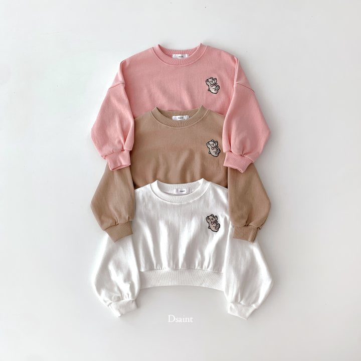 Dsaint - Korean Children Fashion - #designkidswear - Ribbon Bear Crop Sweatshirt - 3