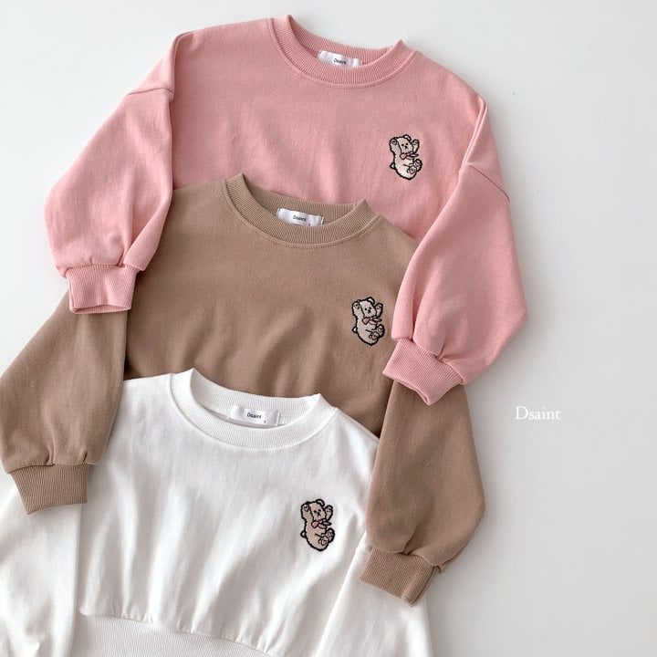 Dsaint - Korean Children Fashion - #designkidswear - Ribbon Bear Crop Sweatshirt - 4