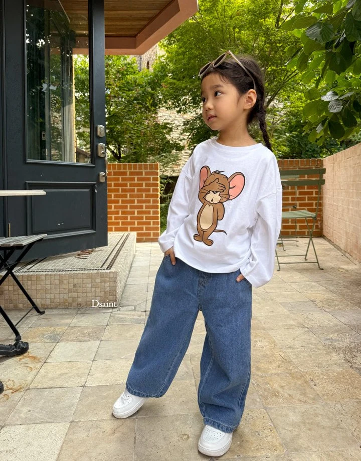 Dsaint - Korean Children Fashion - #stylishchildhood - Wide Denim Pants - 11