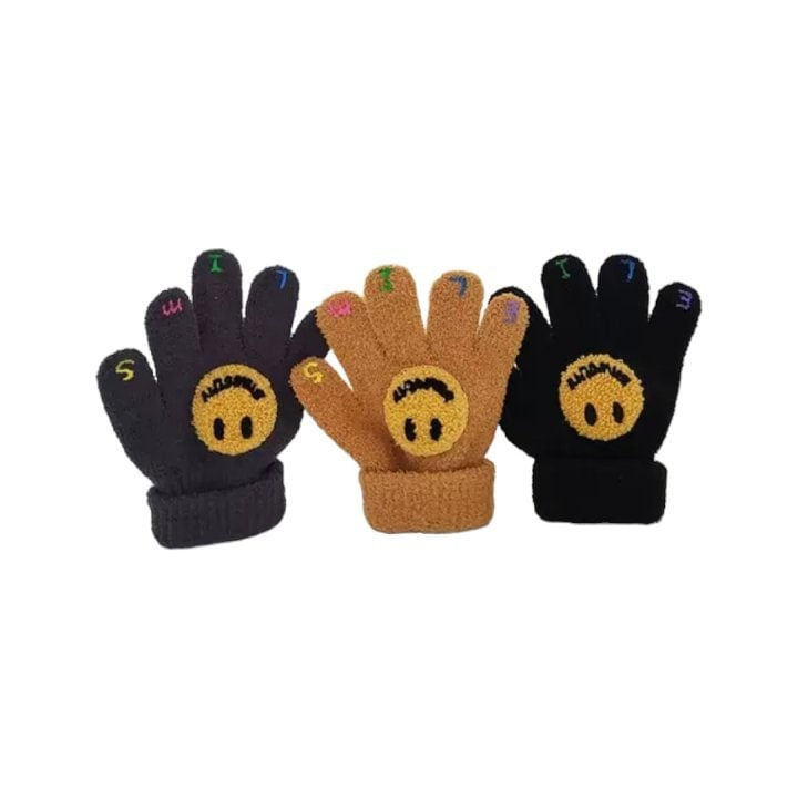 Dudie - Korean Baby Fashion - #babyfashion - Lettering Smile Gloves - 12