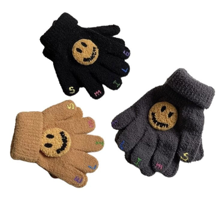 Dudie - Korean Baby Fashion - #babyoninstagram - Lettering Smile Gloves