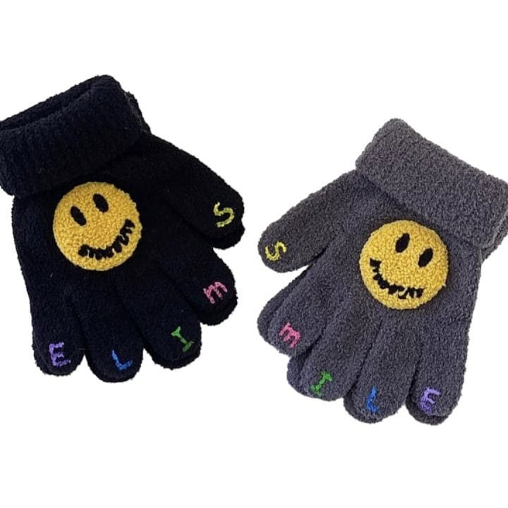 Dudie - Korean Baby Fashion - #babyootd - Lettering Smile Gloves - 2