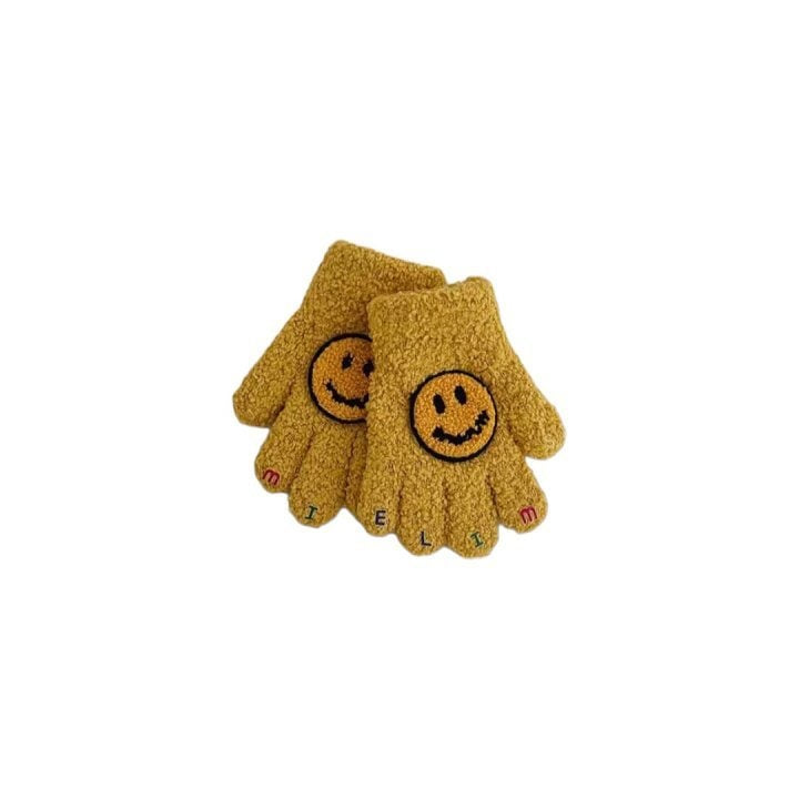 Dudie - Korean Baby Fashion - #onlinebabyboutique - Lettering Smile Gloves - 6