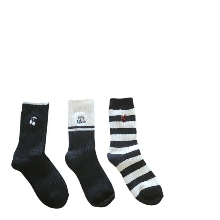 Dudie - Korean Junior Fashion - #designkidswear - Louis Black Socks - 7