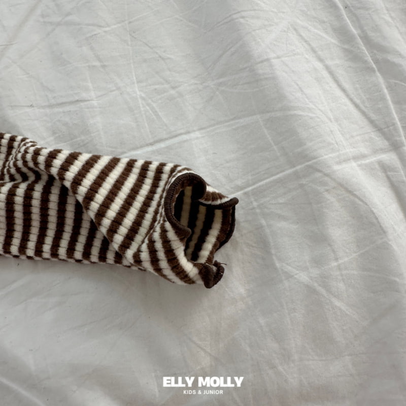 Ellymolly - Korean Children Fashion - #Kfashion4kids - Cunny Stripe Crop Tee - 8