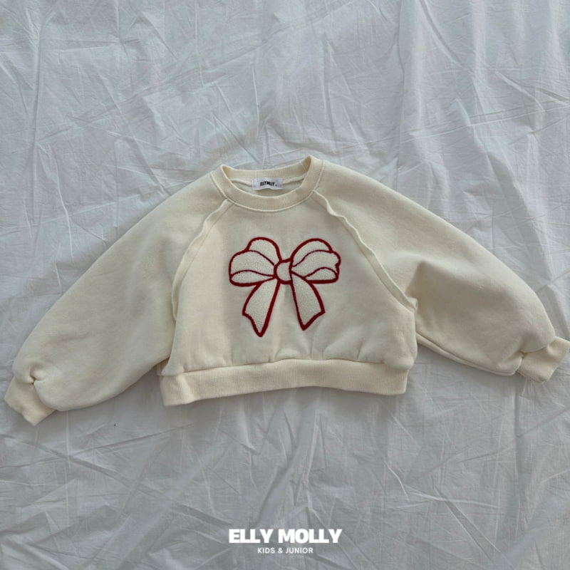 Ellymolly - Korean Children Fashion - #childofig - Ribbon Crop Sweatshirts - 2