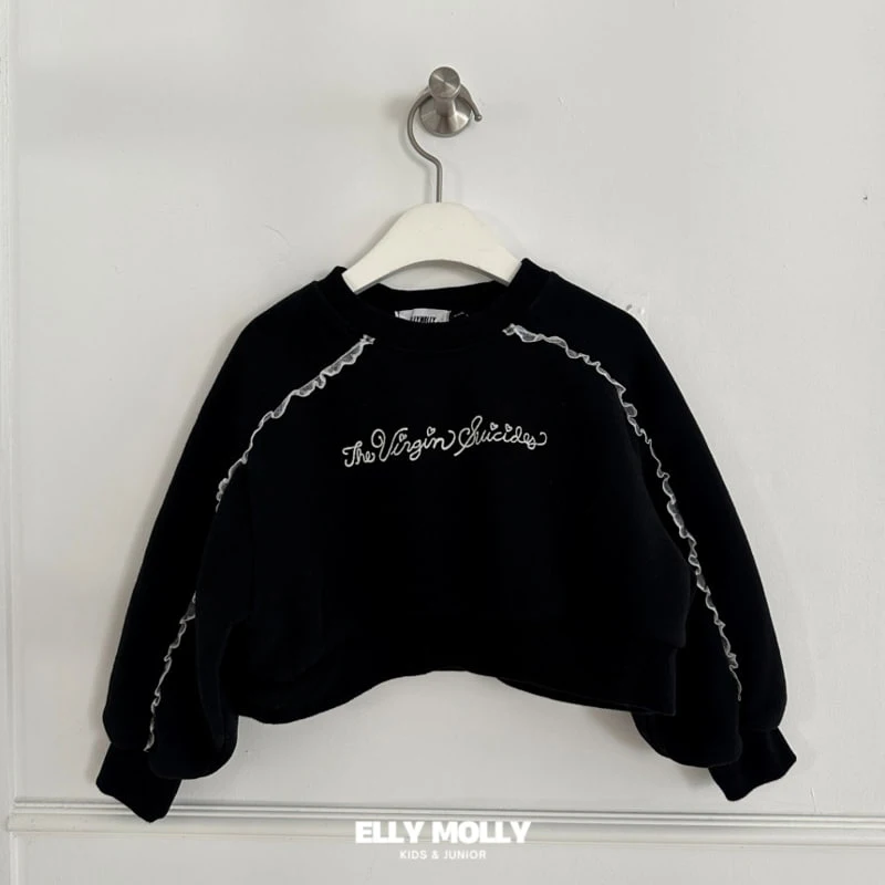 Ellymolly - Korean Children Fashion - #childrensboutique - Lace Crop Sweatshirts - 2