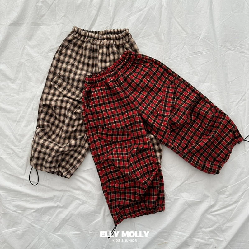 Ellymolly - Korean Children Fashion - #childrensboutique - Brushed Check Pants - 11