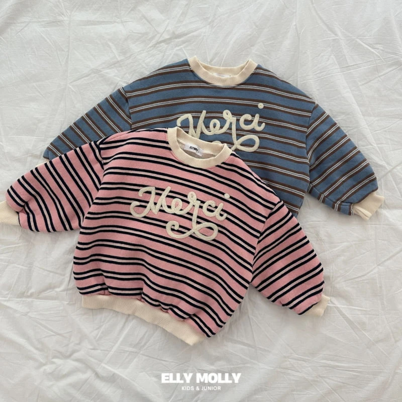 Ellymolly - Korean Children Fashion - #designkidswear - Merci Stripe Sweatshirts