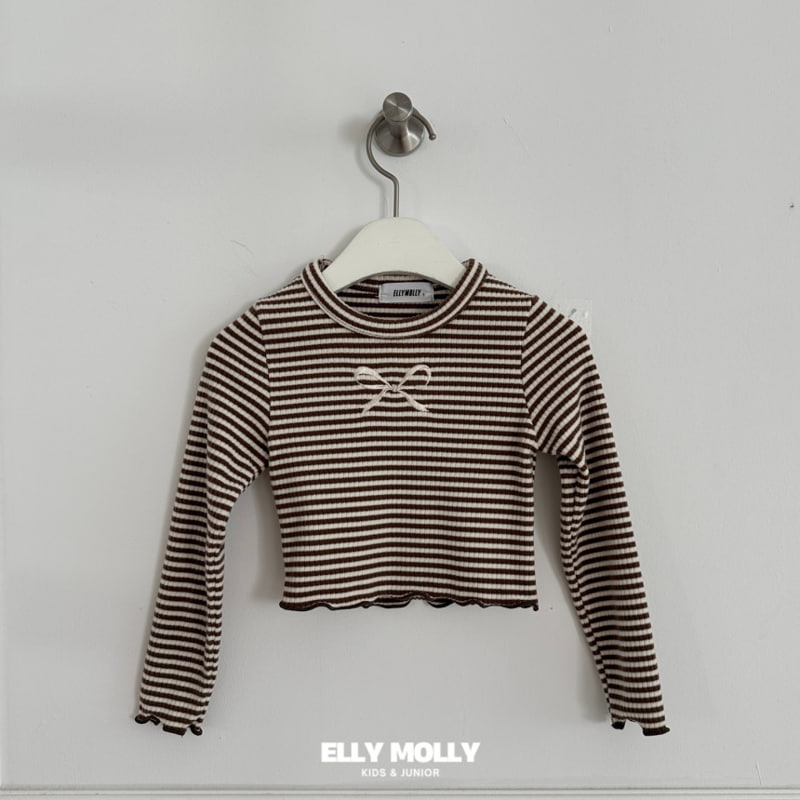 Ellymolly - Korean Children Fashion - #discoveringself - Cunny Stripe Crop Tee - 3