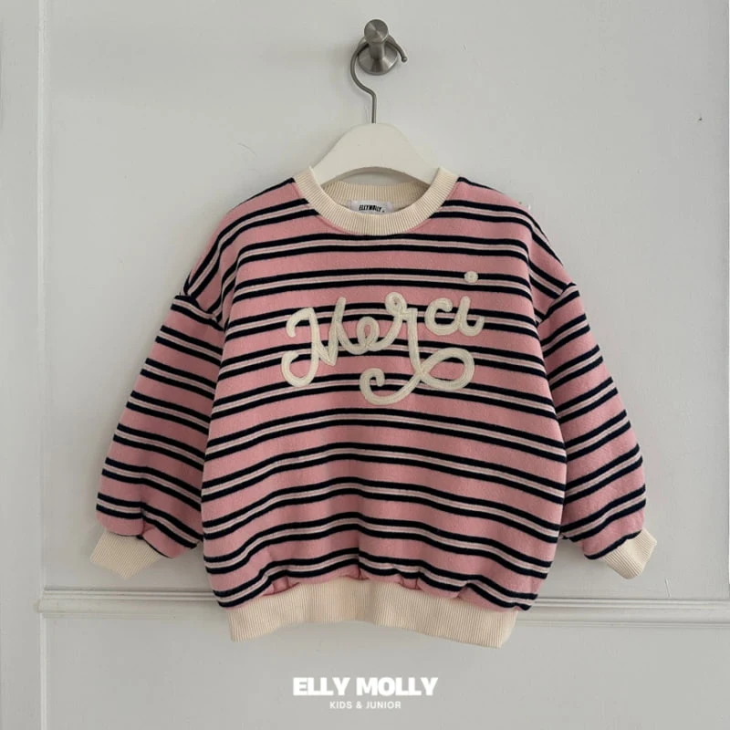 Ellymolly - Korean Children Fashion - #discoveringself - Merci Stripe Sweatshirts - 2