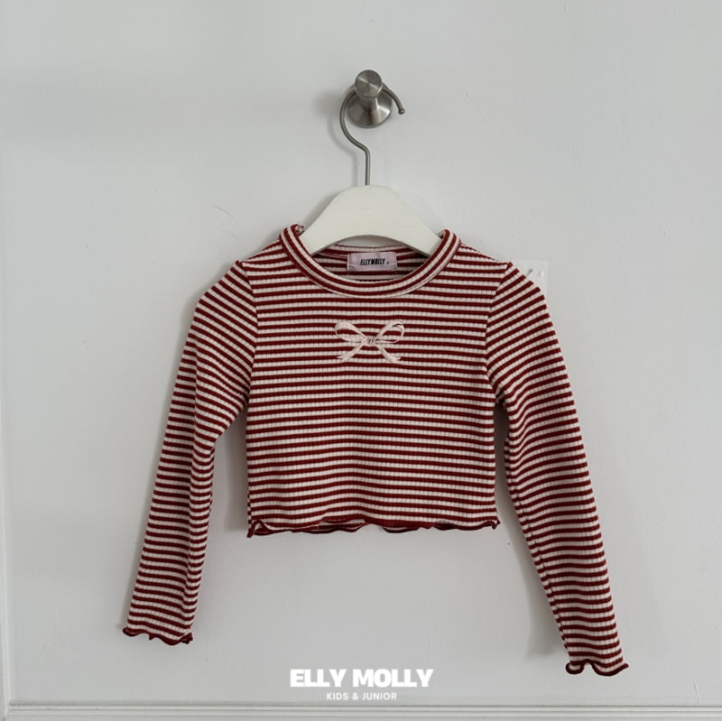 Ellymolly - Korean Children Fashion - #discoveringself - Cunny Stripe Crop Tee - 4