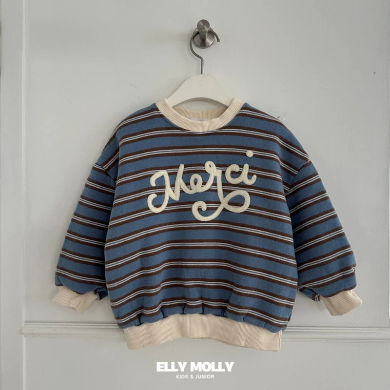 Ellymolly - Korean Children Fashion - #fashionkids - Merci Stripe Sweatshirts - 3