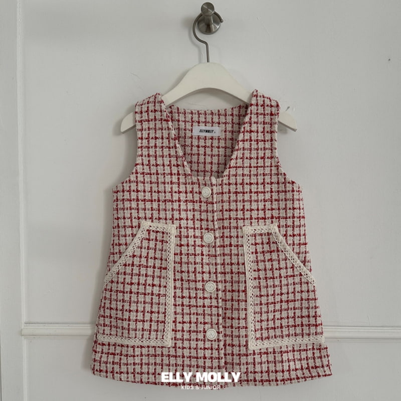 Ellymolly - Korean Children Fashion - #fashionkids - Woo Tweed One-piece - 2