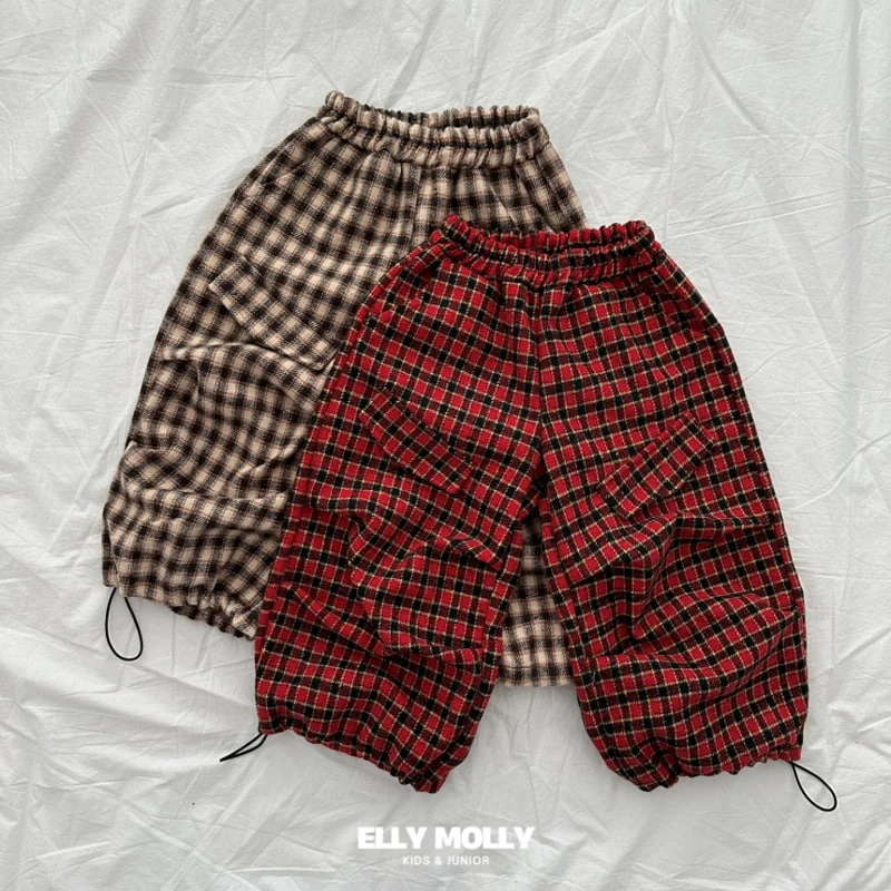 Ellymolly - Korean Children Fashion - #kidsshorts - Brushed Check Pants