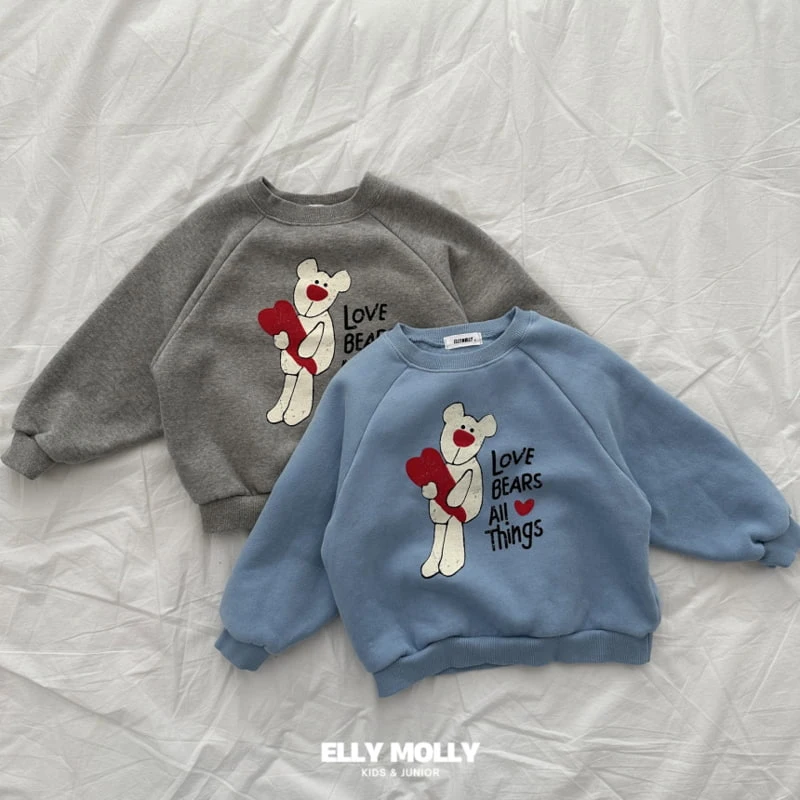 Ellymolly - Korean Children Fashion - #kidsshorts - Heart Bear Sweatshirts