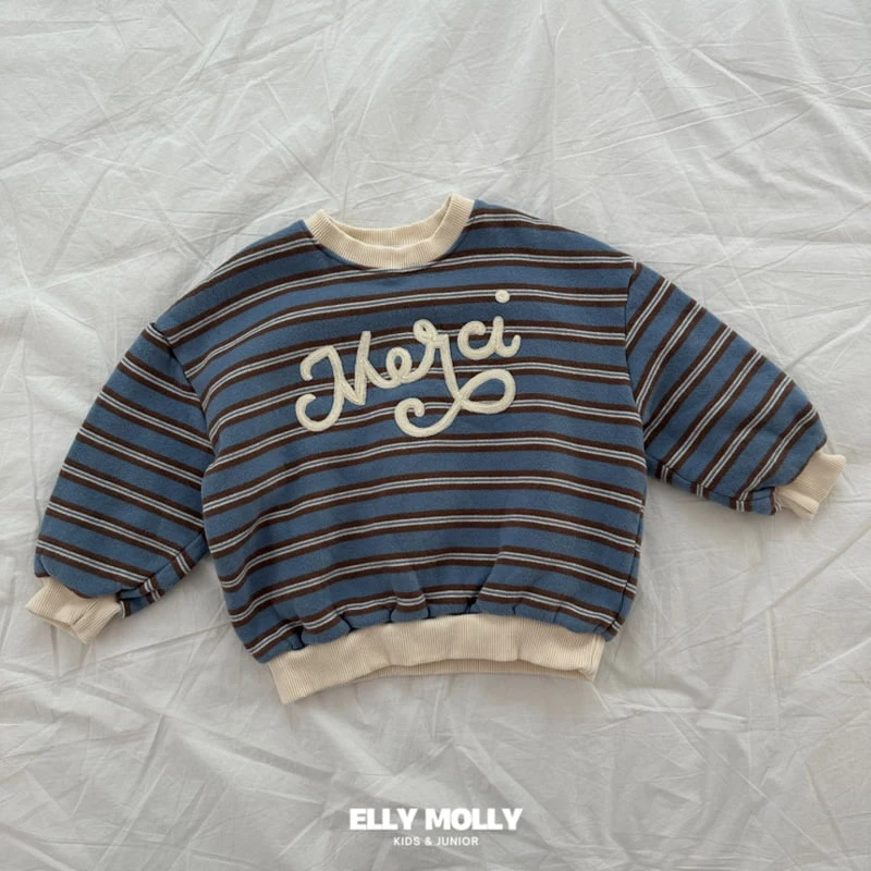 Ellymolly - Korean Children Fashion - #kidzfashiontrend - Merci Stripe Sweatshirts - 6