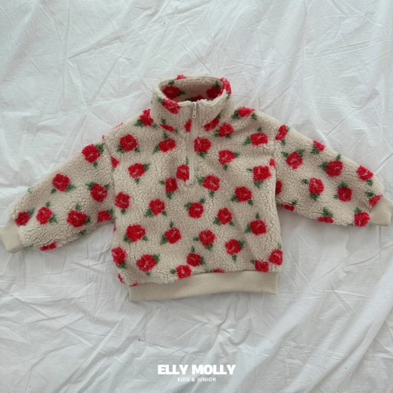 Ellymolly - Korean Children Fashion - #littlefashionista - Flower Dumble Half Zip-up Anorak - 2