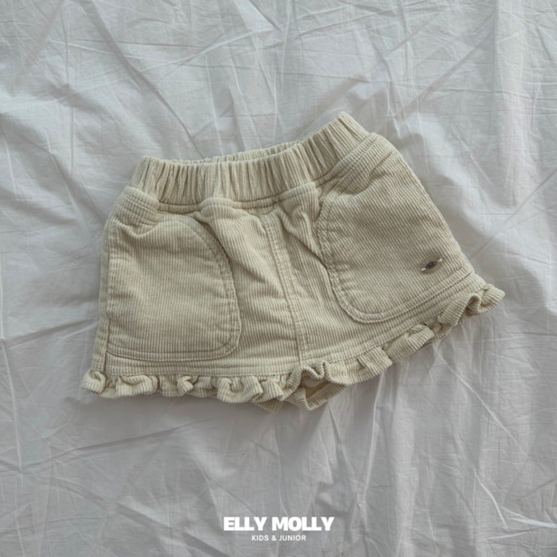 Ellymolly - Korean Children Fashion - #littlefashionista - Corduroy Frill Skirt Pants - 3