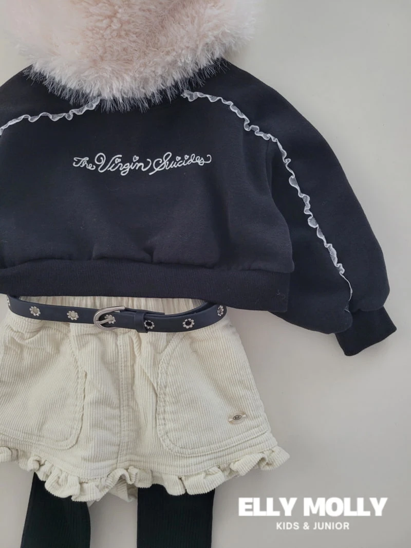 Ellymolly - Korean Children Fashion - #magicofchildhood - Lace Crop Sweatshirts - 11