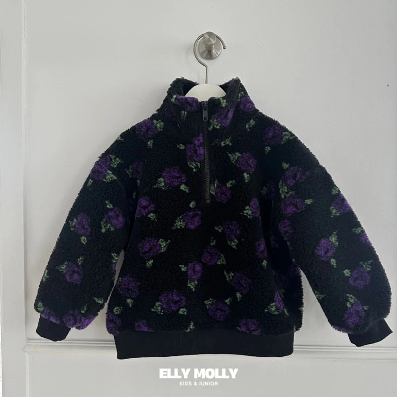 Ellymolly - Korean Children Fashion - #todddlerfashion - Flower Dumble Half Zip-up Anorak - 6