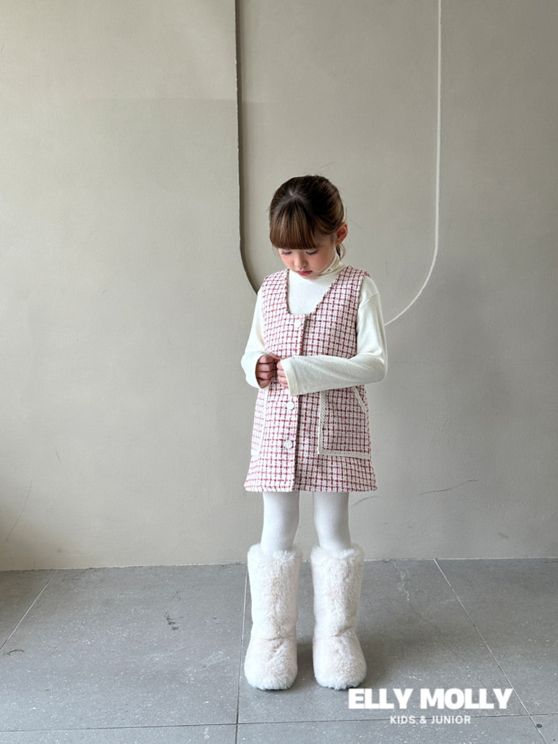 Ellymolly - Korean Children Fashion - #todddlerfashion - Woo Tweed One-piece - 11