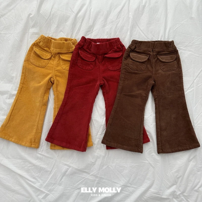 Ellymolly - Korean Children Fashion - #toddlerclothing - Half Moon Pocket Bootscut Pants - 2