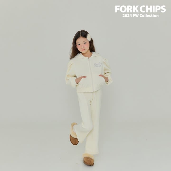 Fork Chips - Korean Children Fashion - #Kfashion4kids - Girls Mink Hooded Zip-up - 12