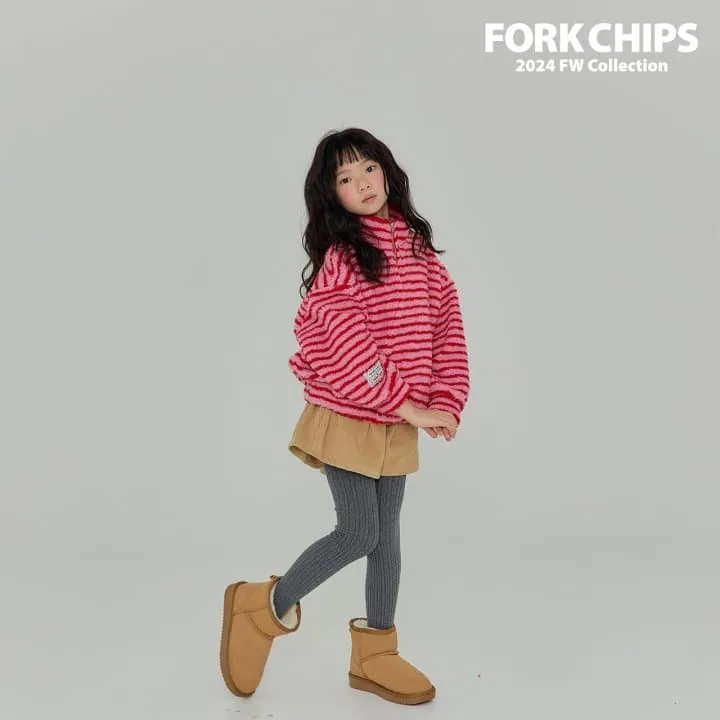 Fork Chips - Korean Children Fashion - #prettylittlegirls - Patch Dumble Half Zip-up - 4