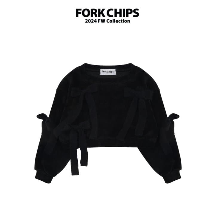 Fork Chips - Korean Children Fashion - #childrensboutique - Snow Ribbon Sweatshirt