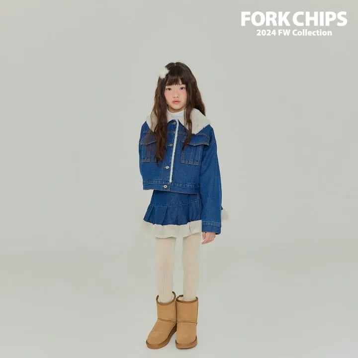 Fork Chips - Korean Children Fashion - #designkidswear - Nikki Winter Denim Jacket - 11