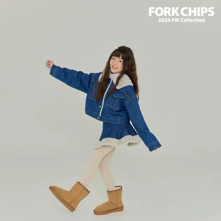 Fork Chips - Korean Children Fashion - #discoveringself - Nikki Winter Denim Jacket - 12