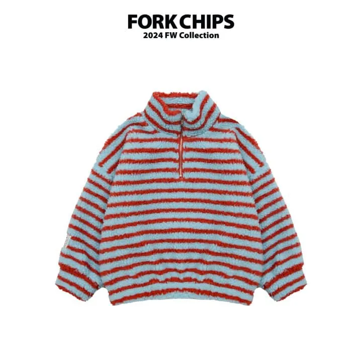 Fork Chips - Korean Children Fashion - #discoveringself - Patch Dumble Half Zip-up - 8