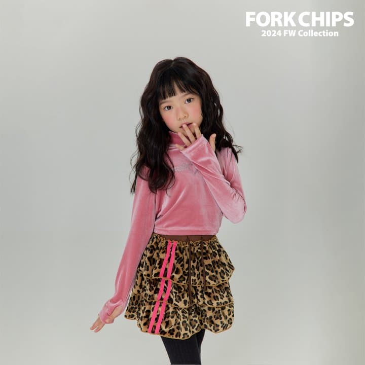 Fork Chips - Korean Children Fashion - #discoveringself - Chichi Leopard Skirt