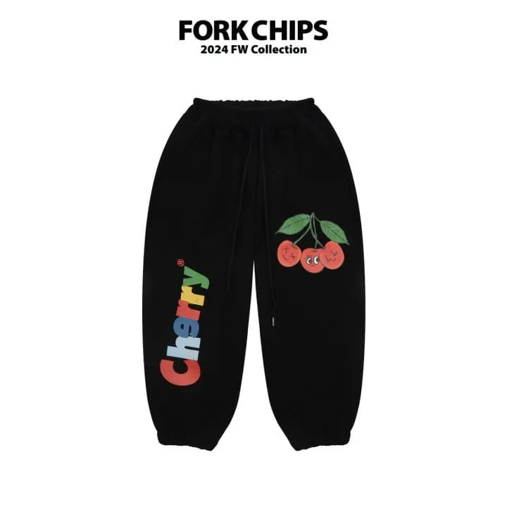 Fork Chips - Korean Children Fashion - #fashionkids - Cherry Jogger Pants