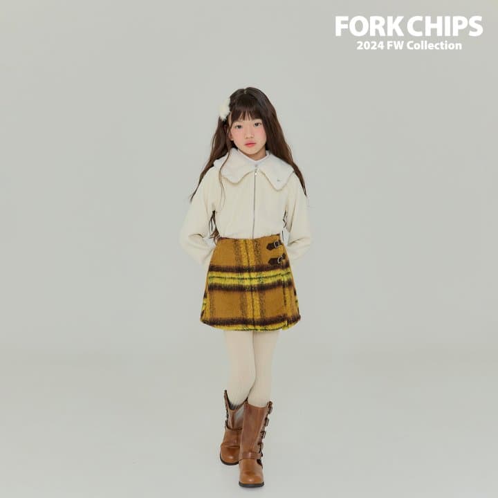 Fork Chips - Korean Children Fashion - #fashionkids - Alpaca Buckle Skirt - 3