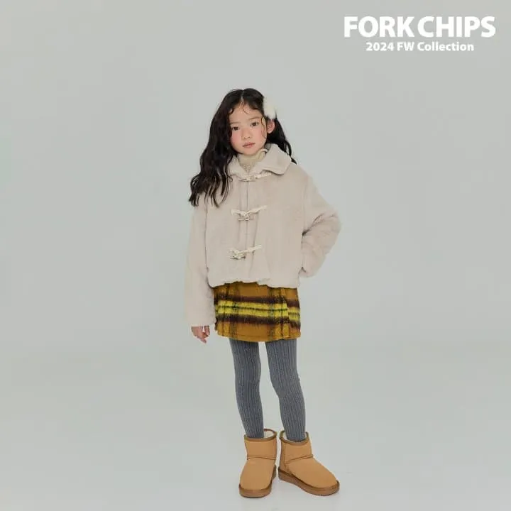 Fork Chips - Korean Children Fashion - #kidsshorts - Cream Winter Coat