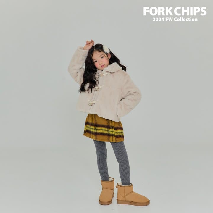 Fork Chips - Korean Children Fashion - #kidsstore - Cream Winter Coat - 2