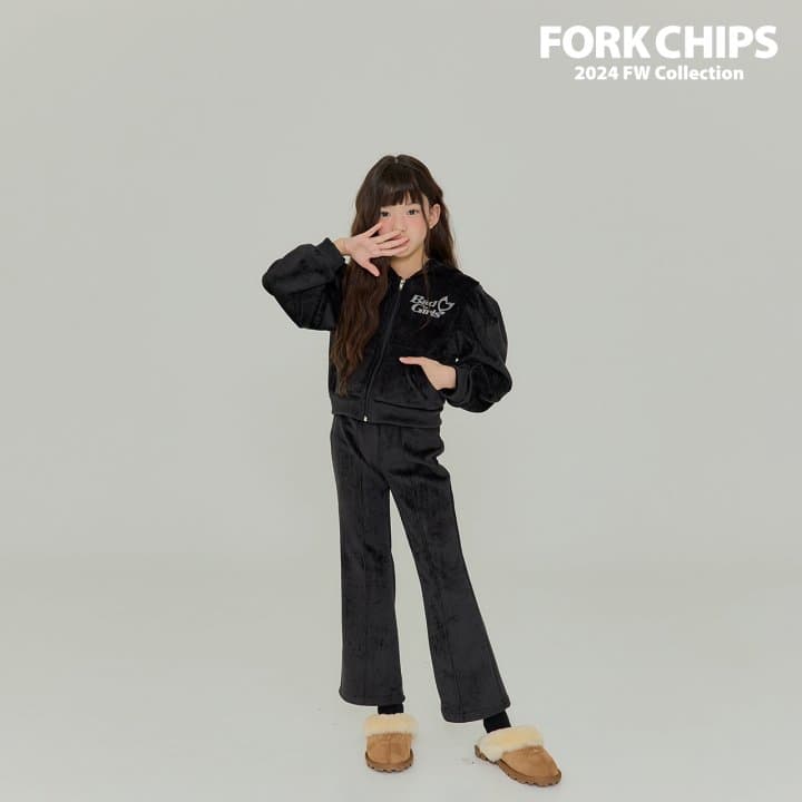 Fork Chips - Korean Children Fashion - #kidsstore - Girls Mink Hooded Zip-up - 10