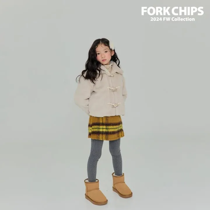 Fork Chips - Korean Children Fashion - #kidzfashiontrend - Cream Winter Coat - 3