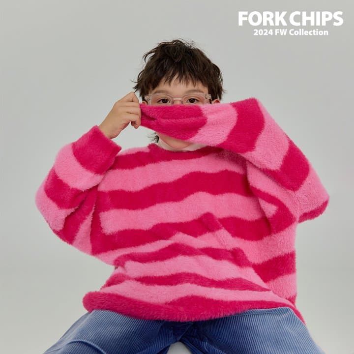 Fork Chips - Korean Children Fashion - #littlefashionista - Wave Knit