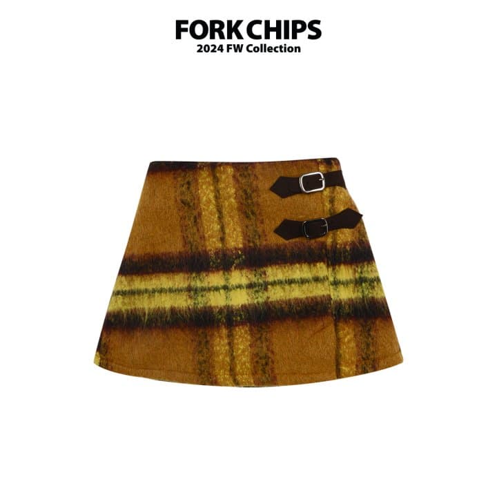 Fork Chips - Korean Children Fashion - #littlefashionista - Alpaca Buckle Skirt - 8