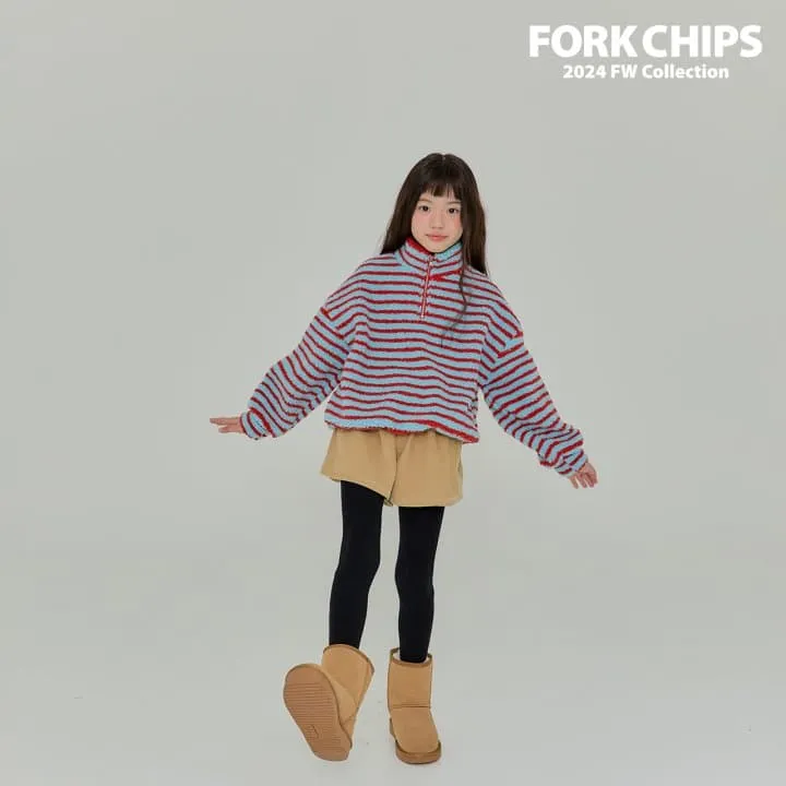 Fork Chips - Korean Children Fashion - #minifashionista - Patch Dumble Half Zip-up - 2