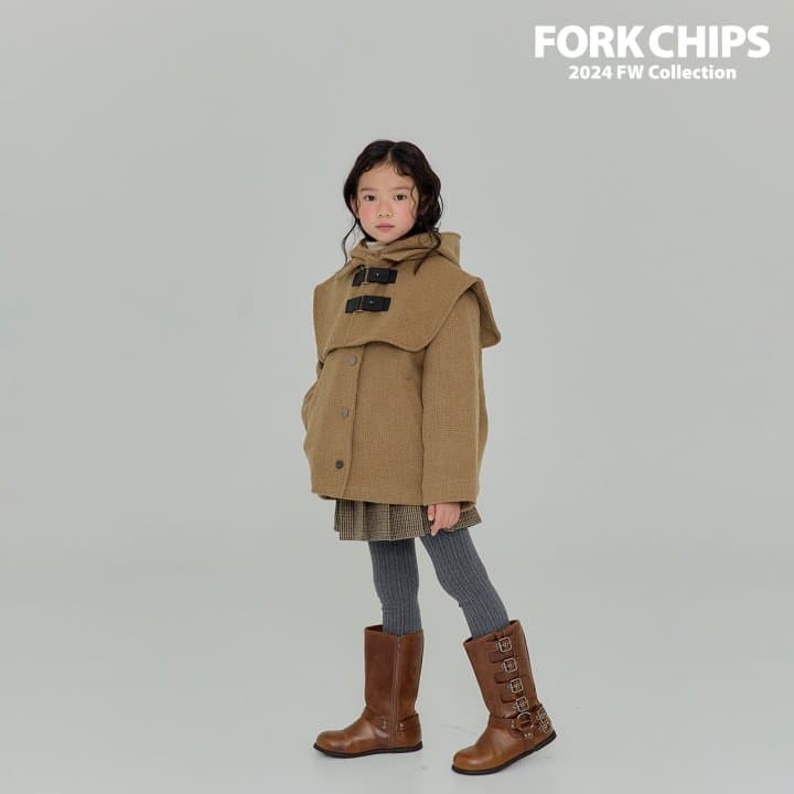 Fork Chips - Korean Children Fashion - #prettylittlegirls - Scone Buckle Cape - 10