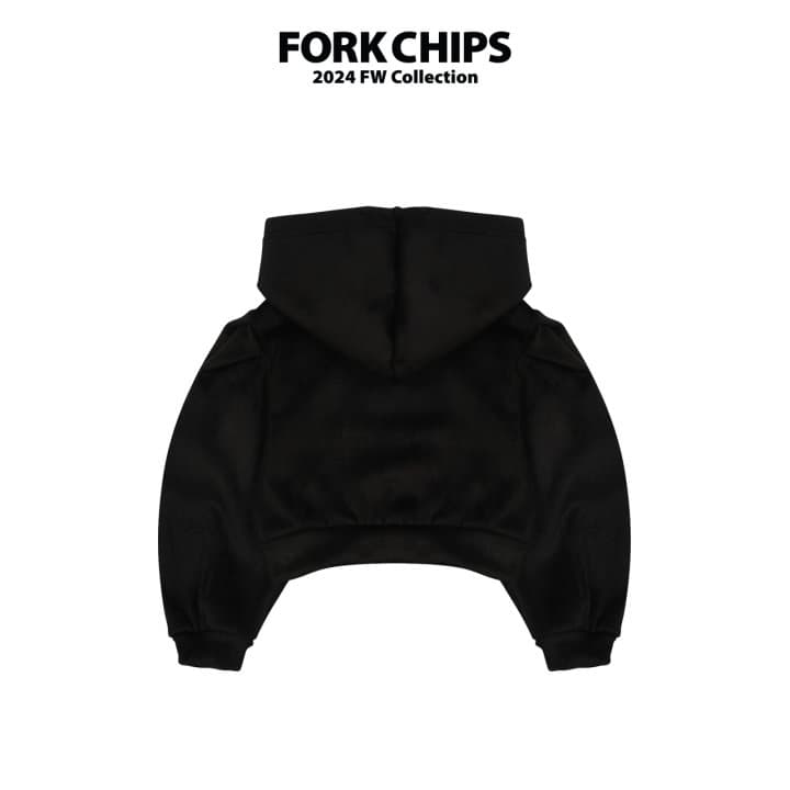 Fork Chips - Korean Children Fashion - #stylishchildhood - Girls Mink Hooded Zip-up - 3