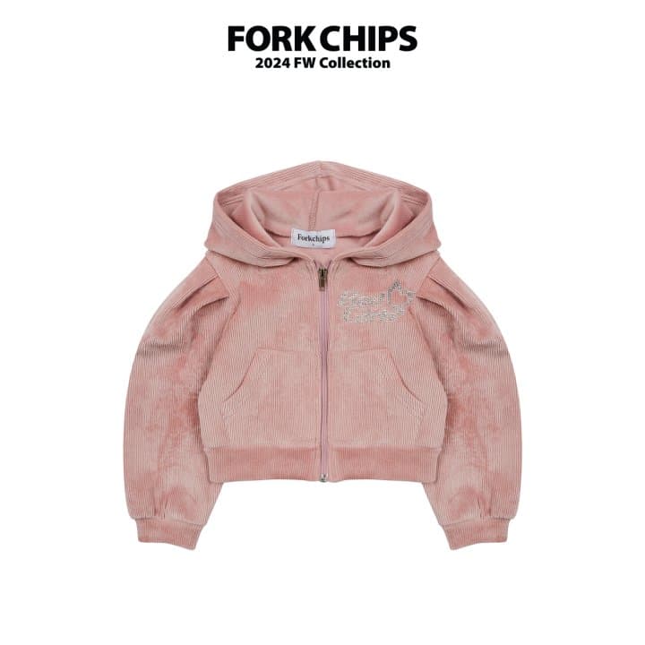 Fork Chips - Korean Children Fashion - #todddlerfashion - Girls Mink Hooded Zip-up